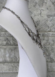 Gunmetal In Crystal Satin And Floral Glory Necklace Side view