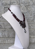 Garnet And Silver Gray Shade With Round Rhinestones Side View
