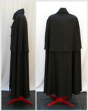 Men's Black Layered Cape Side And Back Views