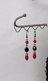 black and red set earrings