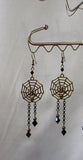 Steampunk spider earrings black brass