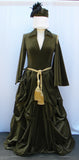 Scarlett Green And Gold  Gown With Hat Belt And Purse